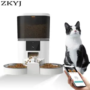 alimentador automático para cães e gatos com câmera