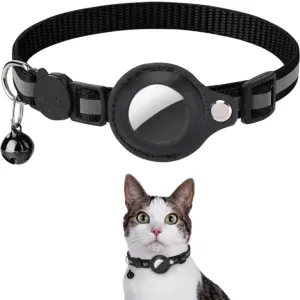 coleira para gato airtag em nylon refletivo