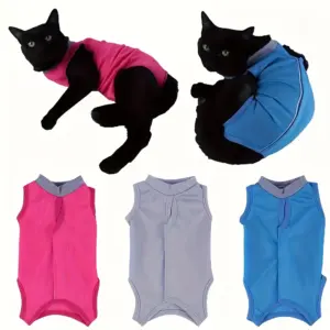 roupa para gatos ajustável antilamber
