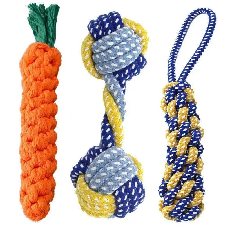 brinquedo para cães bola de corda de algodão