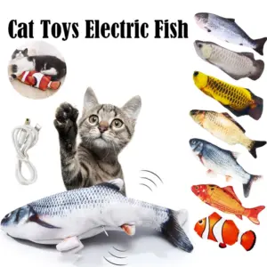 brinquedo elétrico para gatos peixe