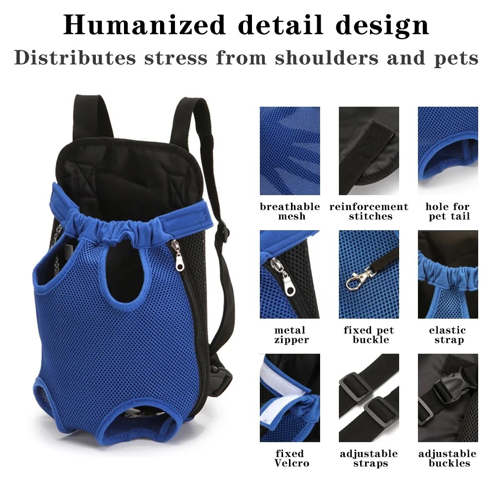 Mochila para Cães e Gatos de Lona com Pernas para Fora Ajustável - Imagem 4
