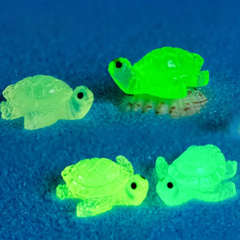 Mini Tartarugas Decorativas Brilham no Escuro para Aquário ou Terrário com 10 Peças - Imagem 4