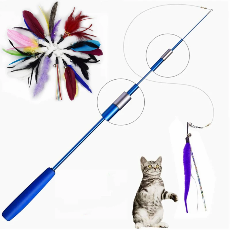 Brinquedo Teaser para Gatos Haste Telescópica de 85 cm com Pena - Imagem 2