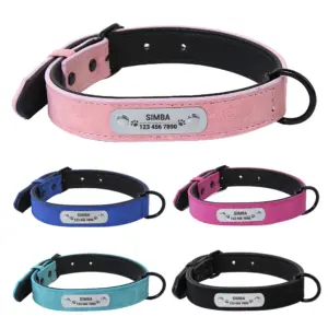 coleira para cães de couro PVC personalizada
