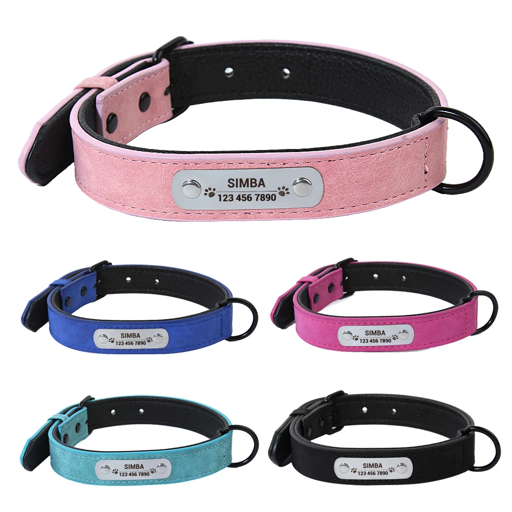 coleira para cães de couro PVC personalizada