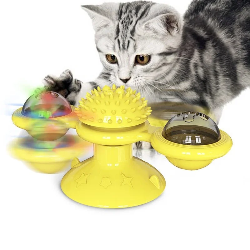 Brinquedo Moinho de Vento para Gatos Giratório - Imagem 3