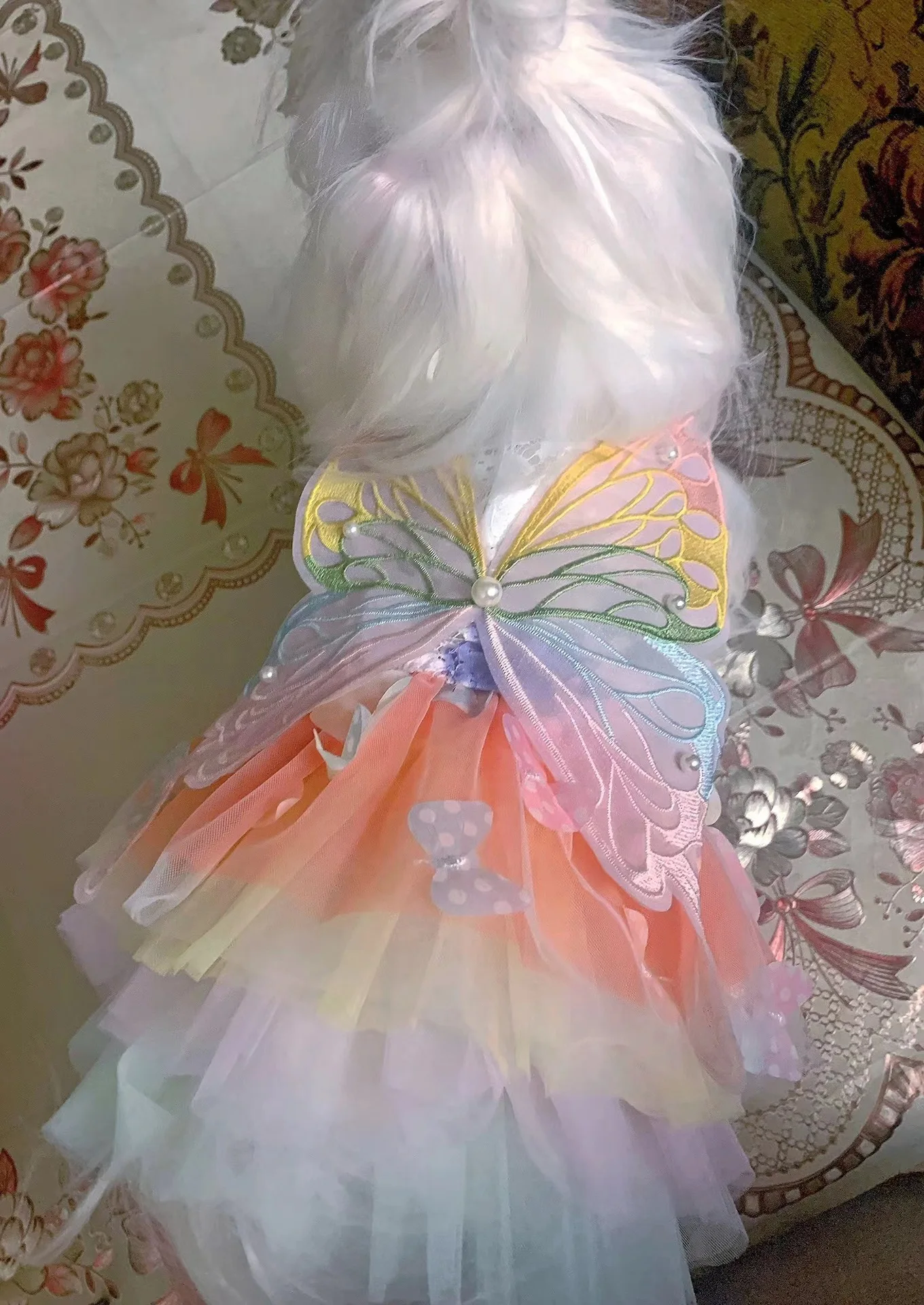 Vestido de Princesa para Cães Pequenos de Poliéster com Renda - Imagem 4