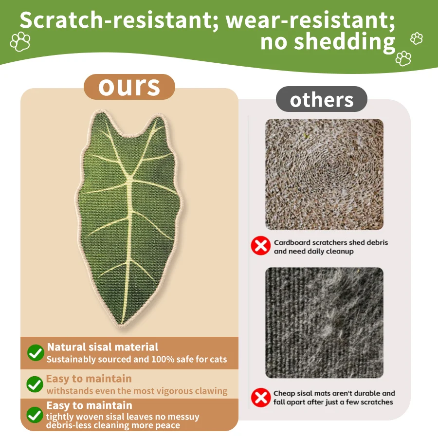 Arranhador para Gatos de Sisal para Parede em Formato de Planta - Imagem 4