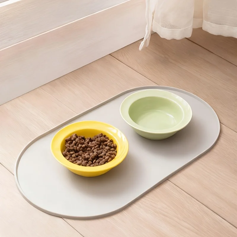 Tapete Alimentação para Cães e Gatos Branco com Borda Antiderrapante - Image 3
