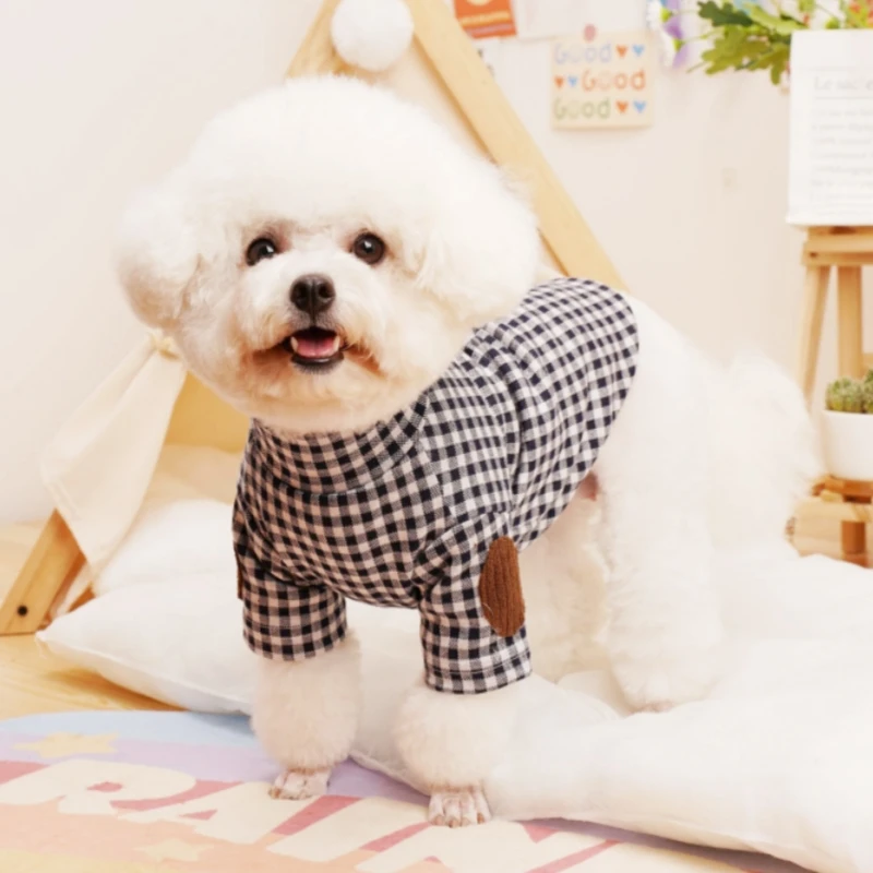 Camisa para Cães e Gatos de Algodão Xadrez com Corte 3D - Imagem 5