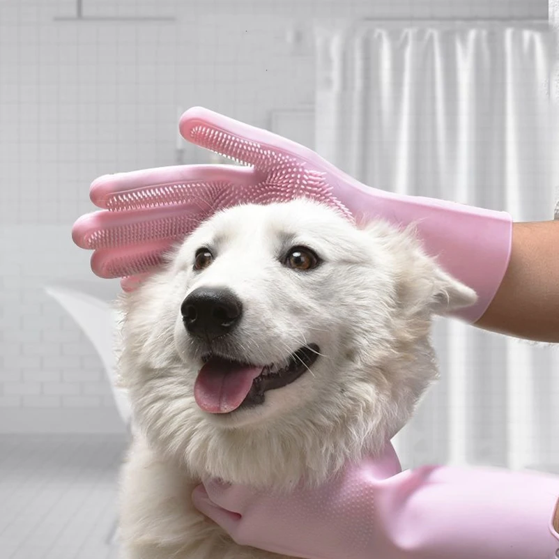 Escova de Banho para Cães de Silicone com Luva Esfoliante - Imagem 3