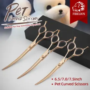 tesoura curva para cães com lâmina serrilhada