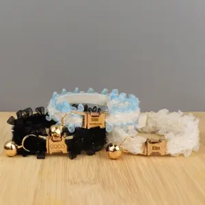 coleira ajustável para gatos com sino