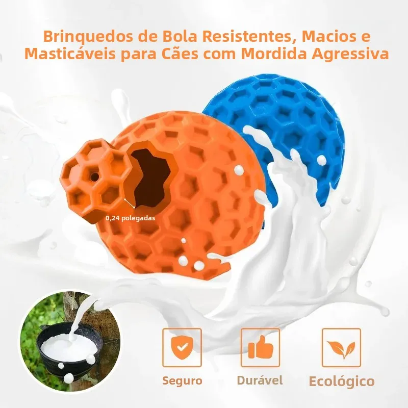 Bola de Borracha Natural para Cães com Textura para Mastigar - Imagem 4