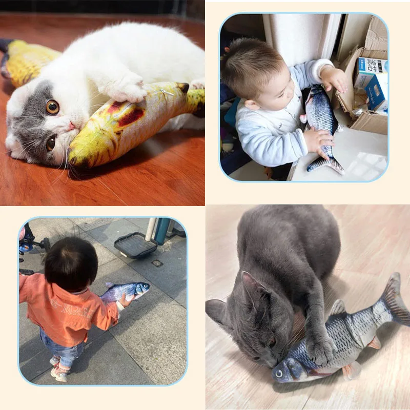Brinquedo Elétrico para Gatos Peixe com Carregamento USB 30 cm - Imagem 3