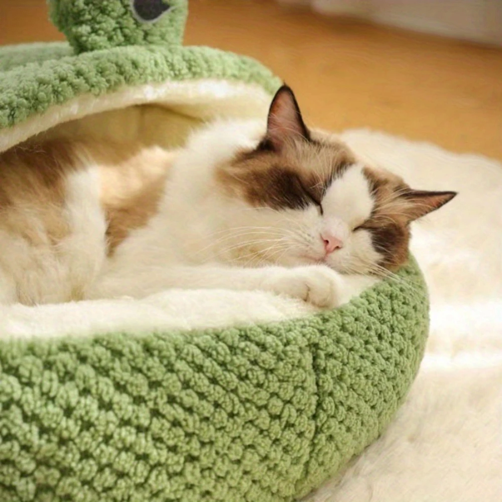 Cama Caverna para Gatos em Formato de Sapo de Pelúcia - Image 2