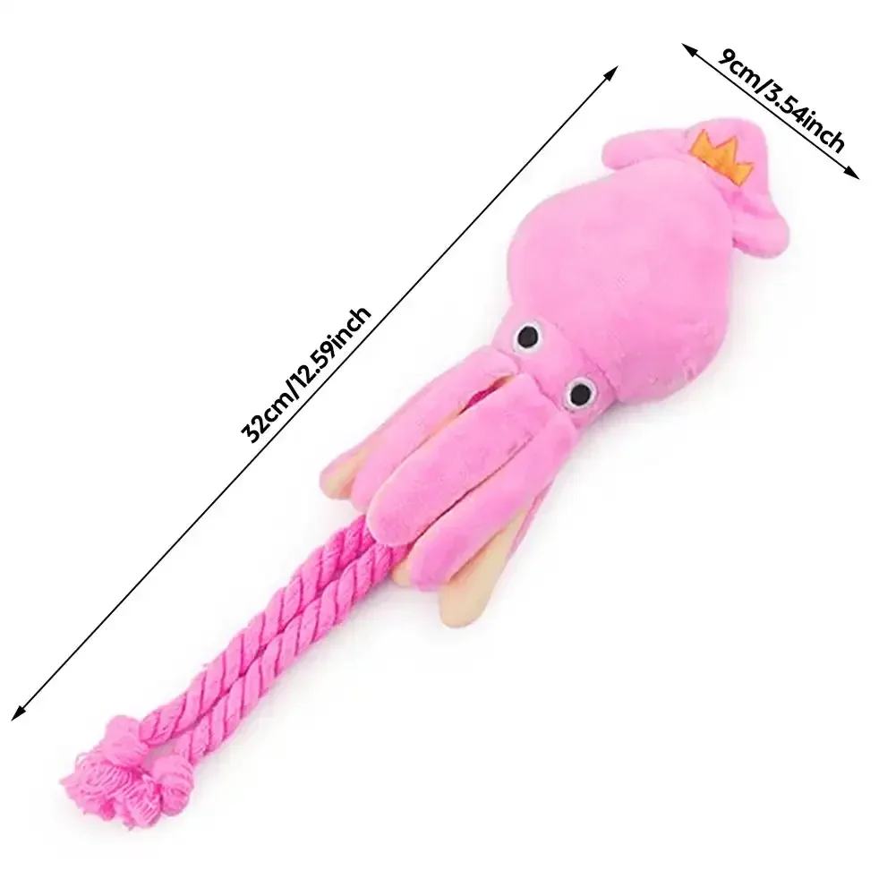 Brinquedo de Pelúcia Polvo para Cães Pequenos com Som e Corda - Imagem 6