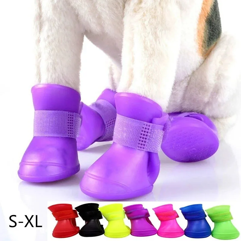 Bota de Borracha para Cães Antiderrapante e Impermeável para Passeio - Imagem 6