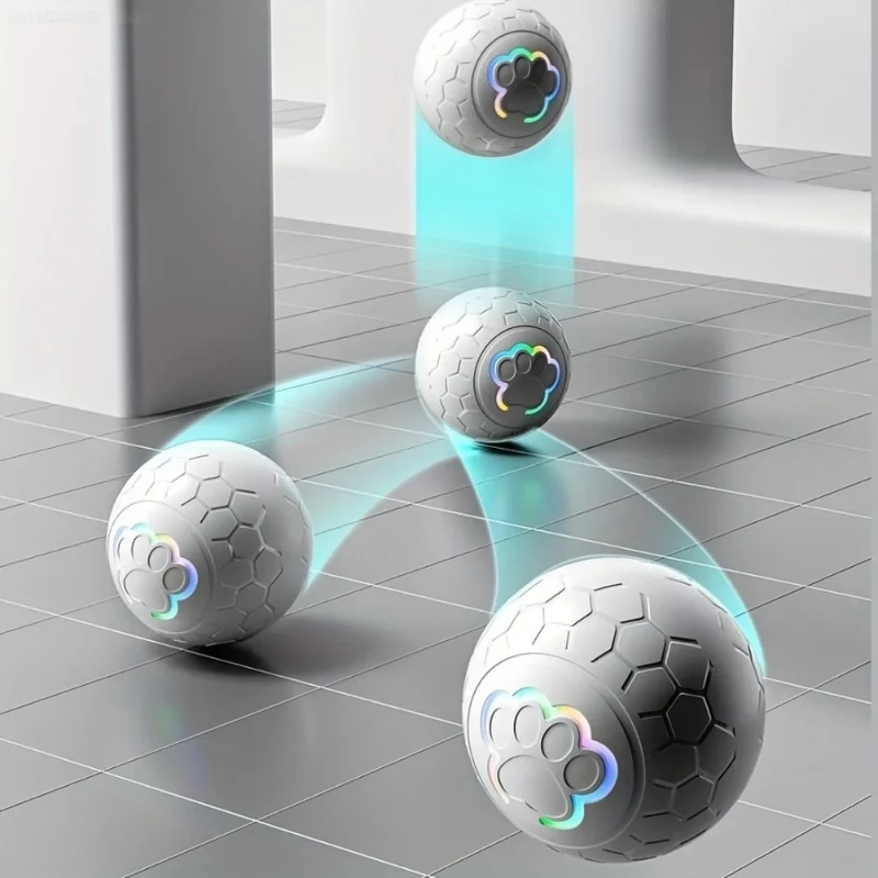 Bola Brinquedo Eletrônica para Cães e Gatos com Luz RGB e Rolamento Automático - Imagem 2