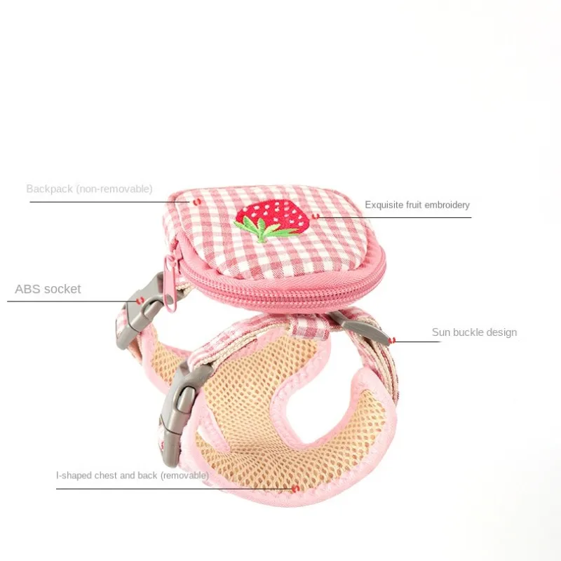 Arnês com Mochila para Gatos e Cães Pequenos Ajustável no Pescoço e Peito - Imagem 5