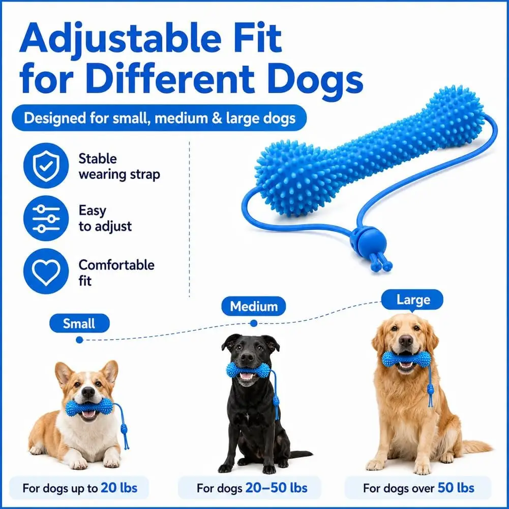Brinquedo Dental para Cães Reutilizável de Ação Dupla para Mastigar - Imagem 6