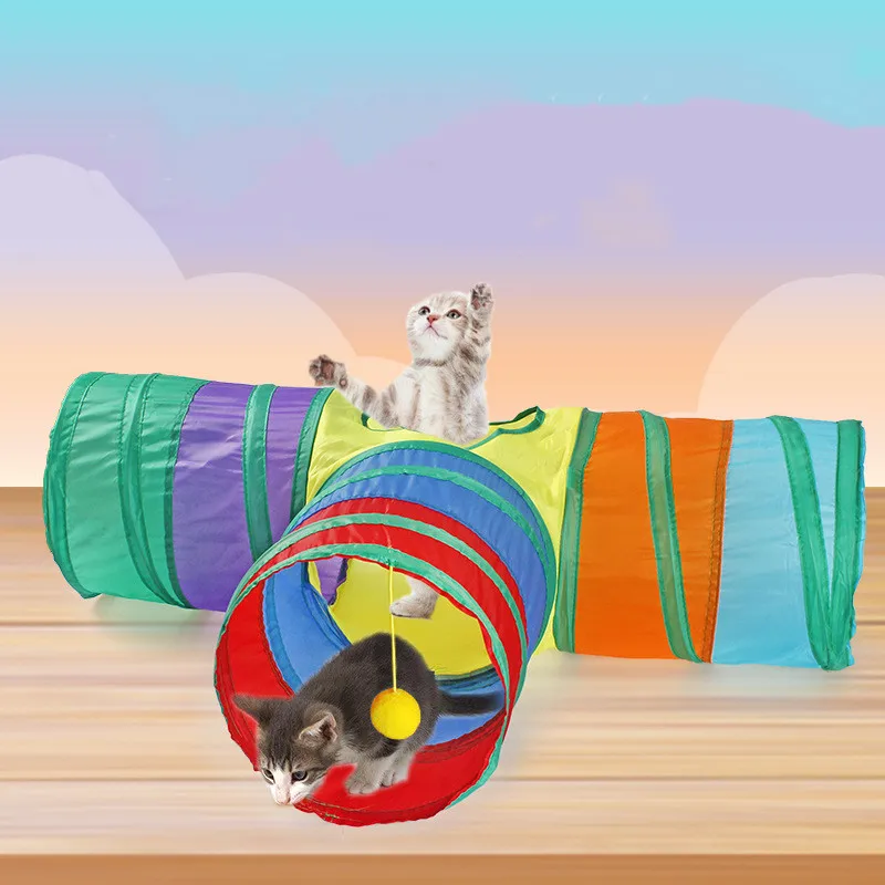 Túnel Dobrável para Gatos Colorido com Entradas Múltiplas - Image 6