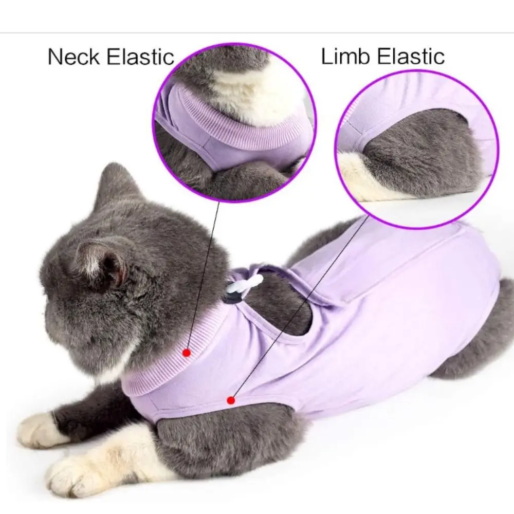 Roupa de Recuperação para Gatos de Poliéster Macio Pós-Cirúrgica - Imagem 2