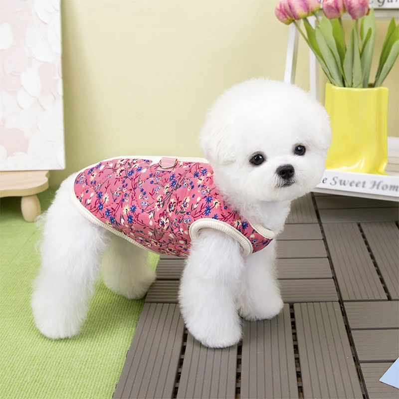 Jaqueta de Inverno para Cães com Estampa Floral e Anel D - Image 3