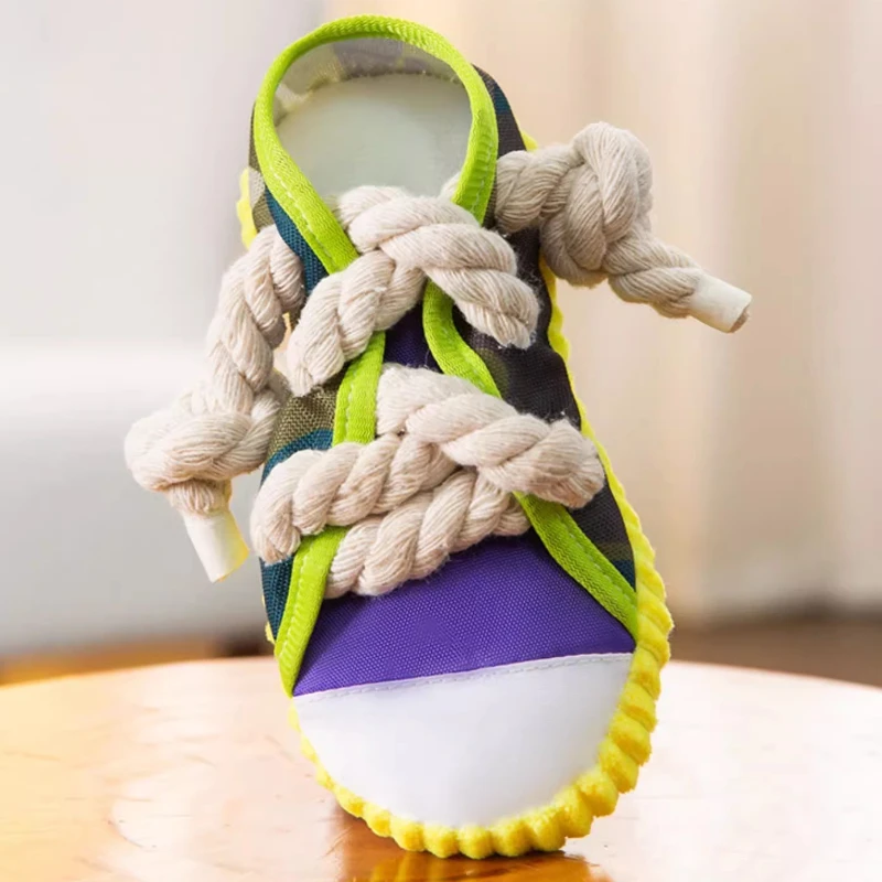 Brinquedo de Mastigar para Cães em Formato de Chinelo com Corda - Imagem 6