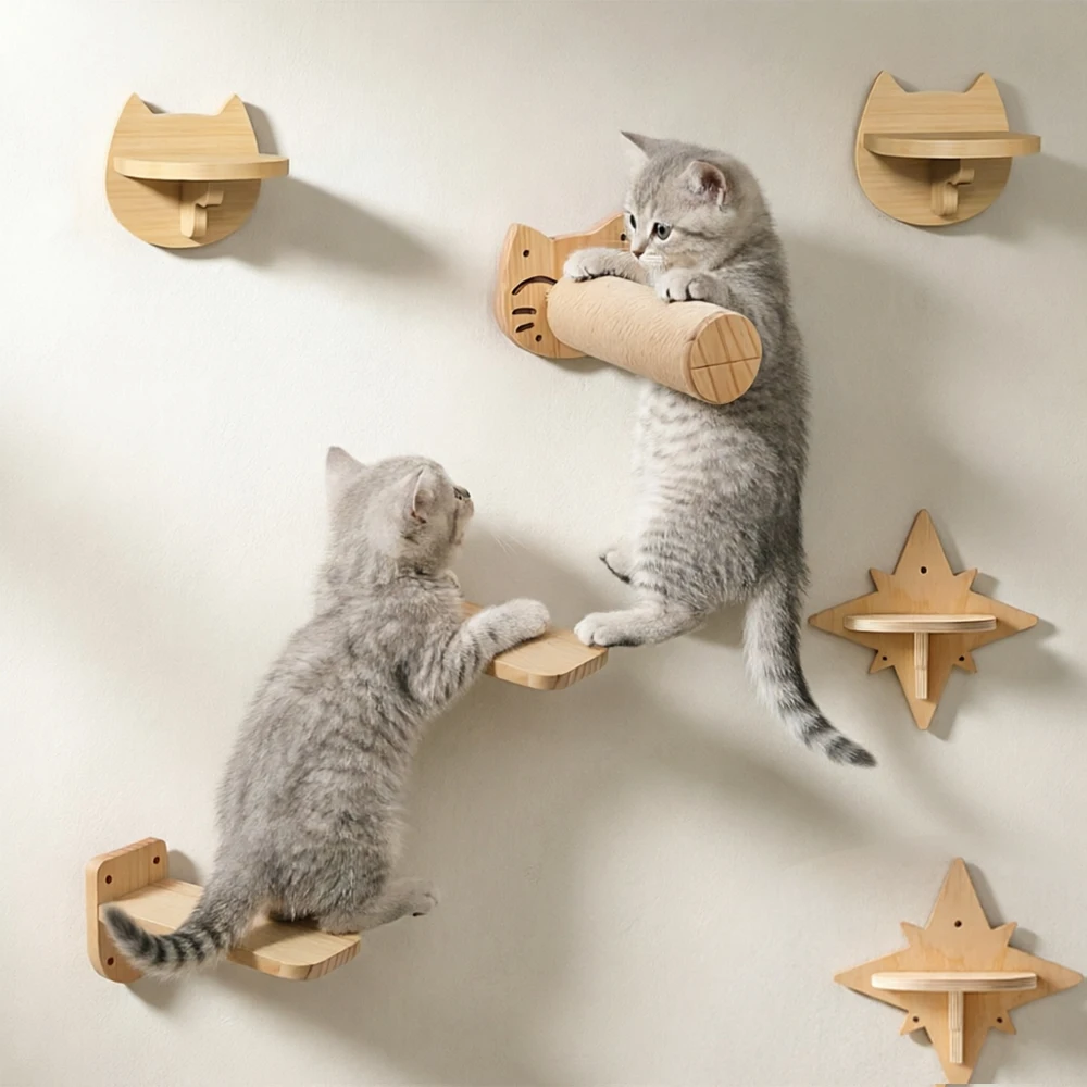 Prateleira de Parede para Gatos em Madeira Maciça DIY - Imagem 3
