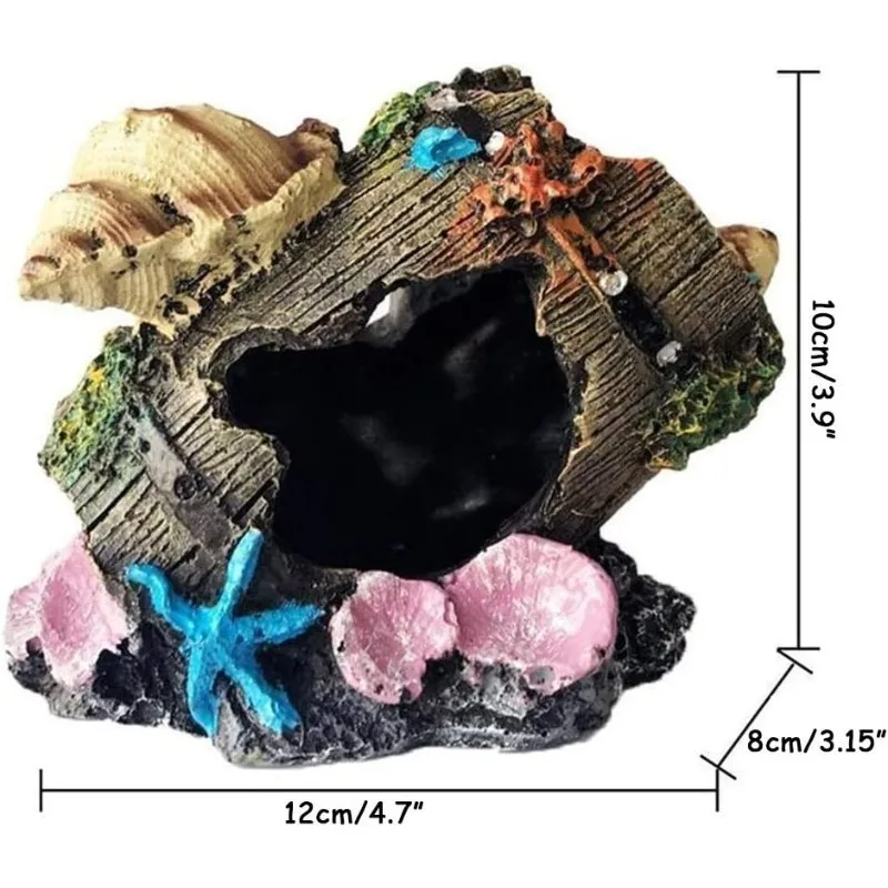 Decoração de Aquário em Resina Formato de Barril Caverna para Peixes Pequenos - Imagem 2