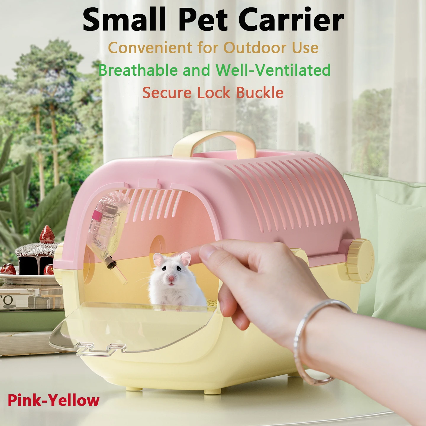 Gaiola de Viagem para Hamsters e Pássaros com Garrafa de Água Integrada - Imagem 5