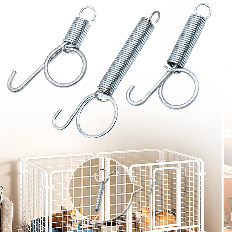 Ganchos de Mola para Gaiola de Coelhos e Aves com Trava de Segurança - Imagem 2