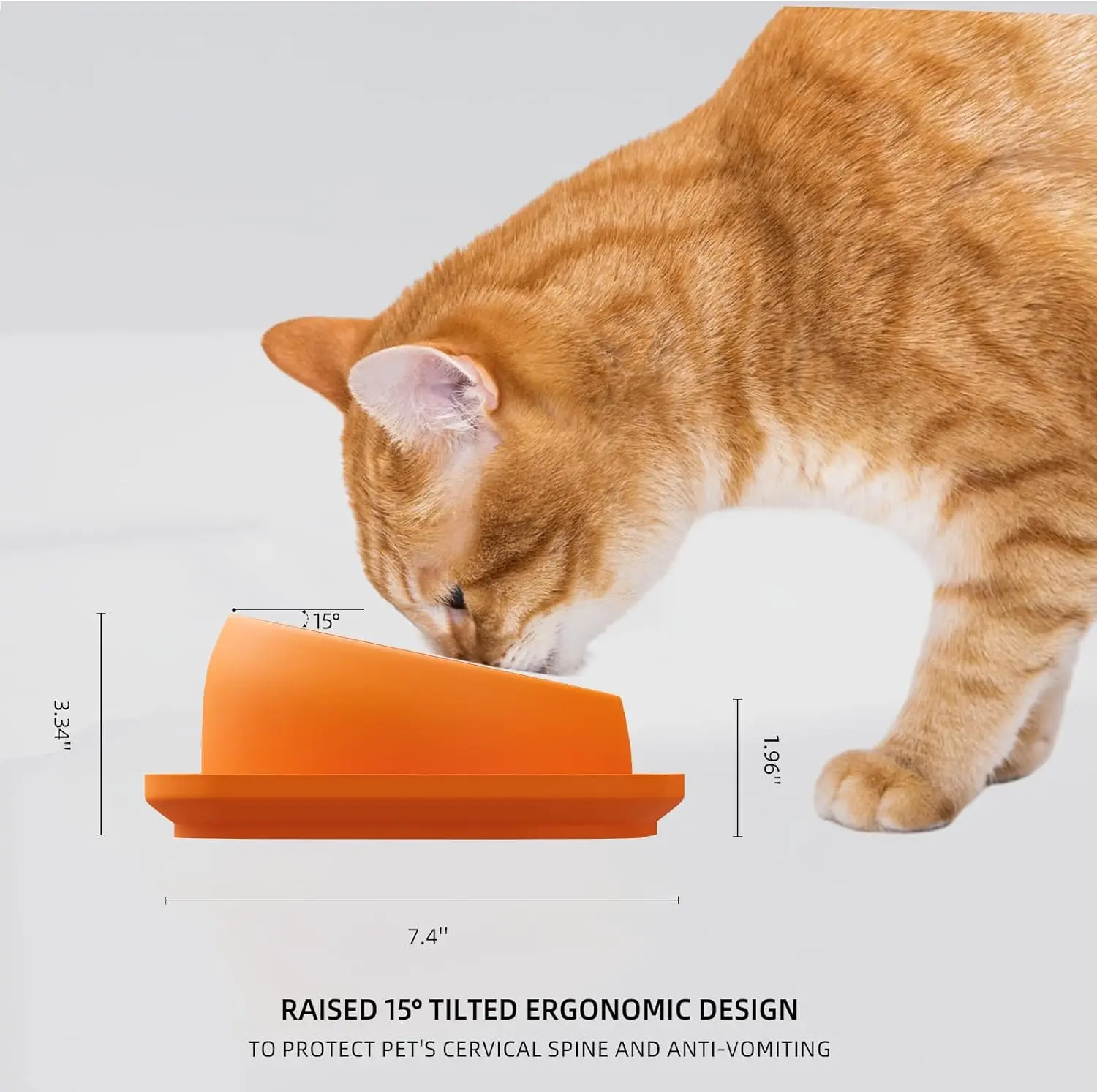 Tigela Inclinada para Gatos em Aço Inoxidável com Base Antiderrapante - Imagem 5
