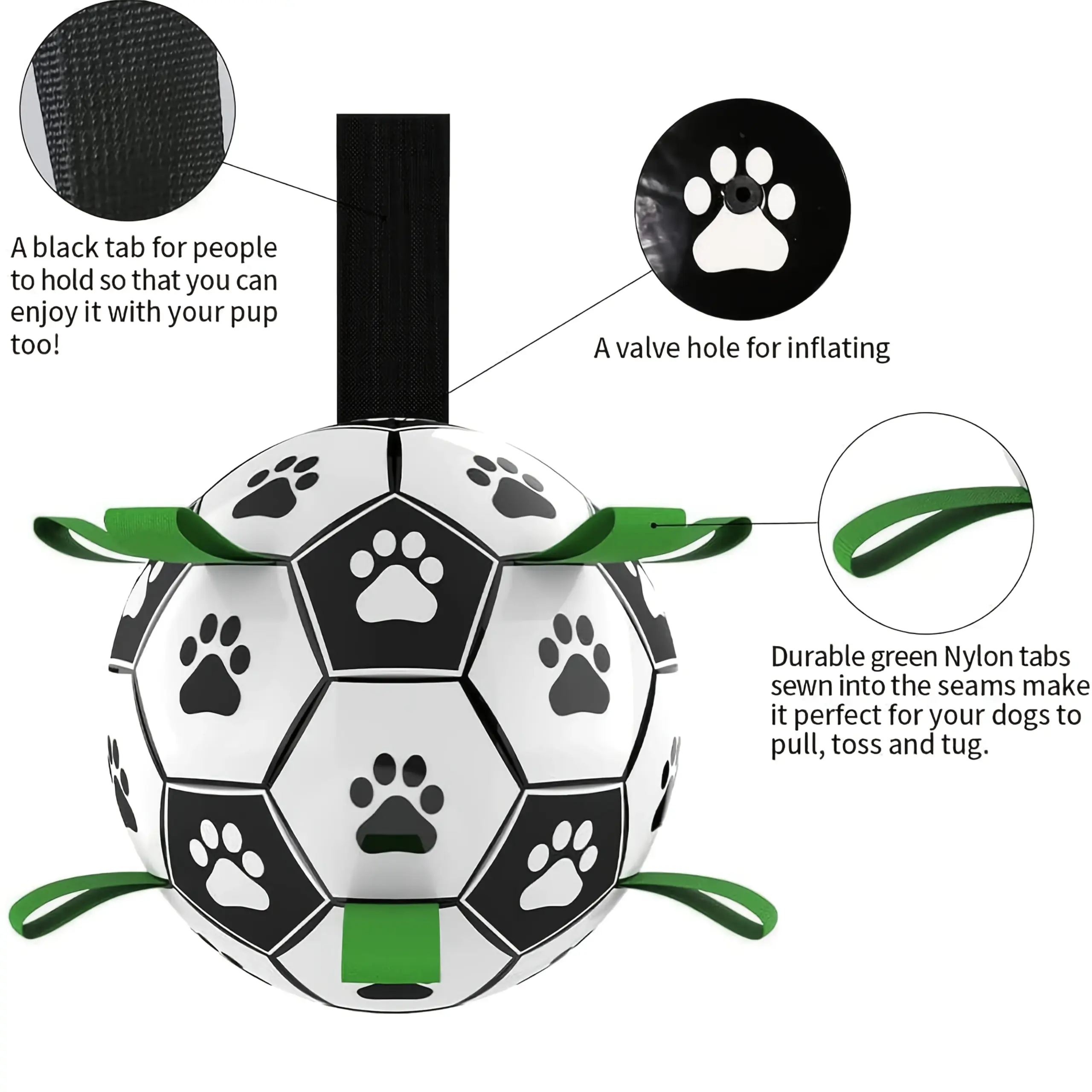 Brinquedo de Futebol Damaly para Cães com Anel de Aperto Interativo - Imagem 2