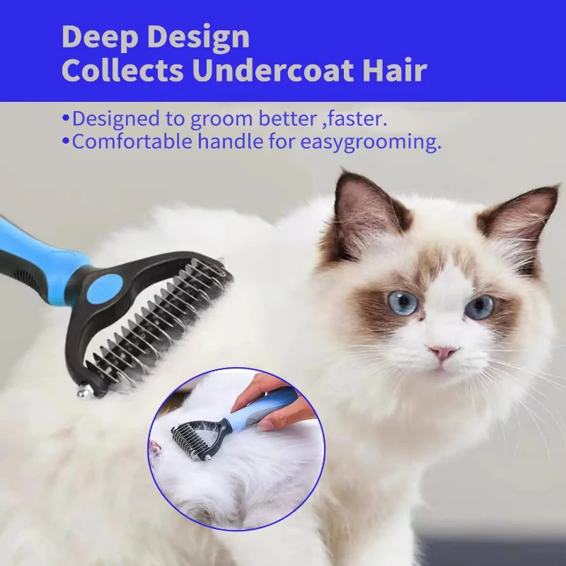 Escova Removedora de Pelos para Cães e Gatos com Pente de Aço - Imagem 3