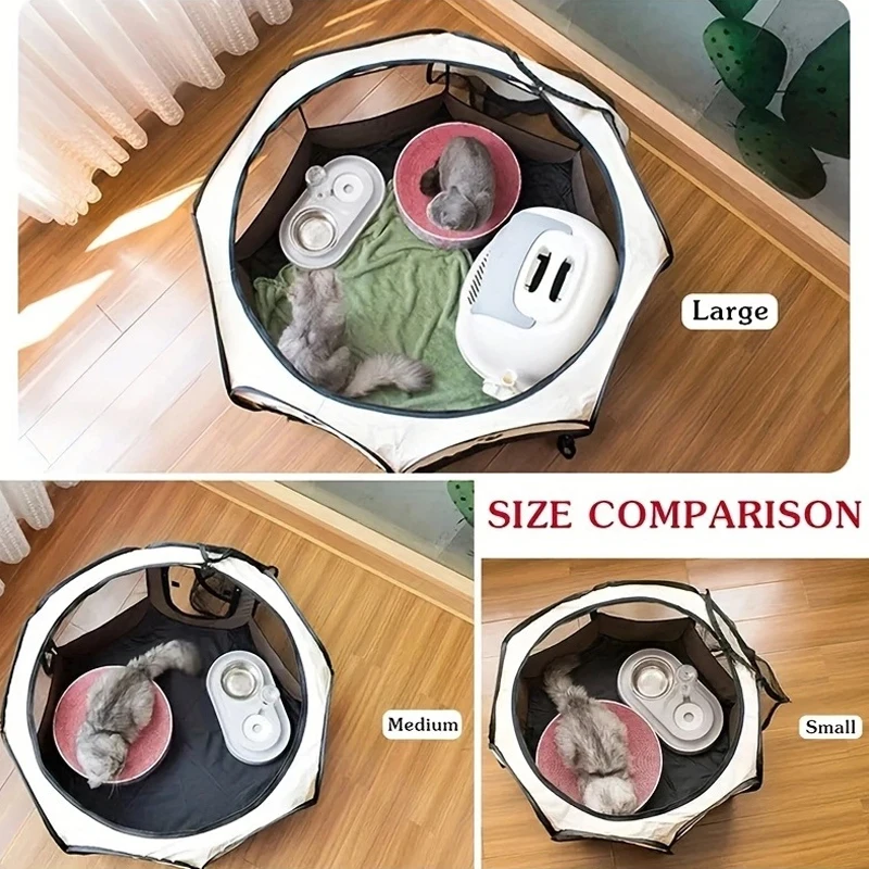 Gaiola Octogonal Portátil para Cães e Gatos com Design Dobrável - Imagem 3