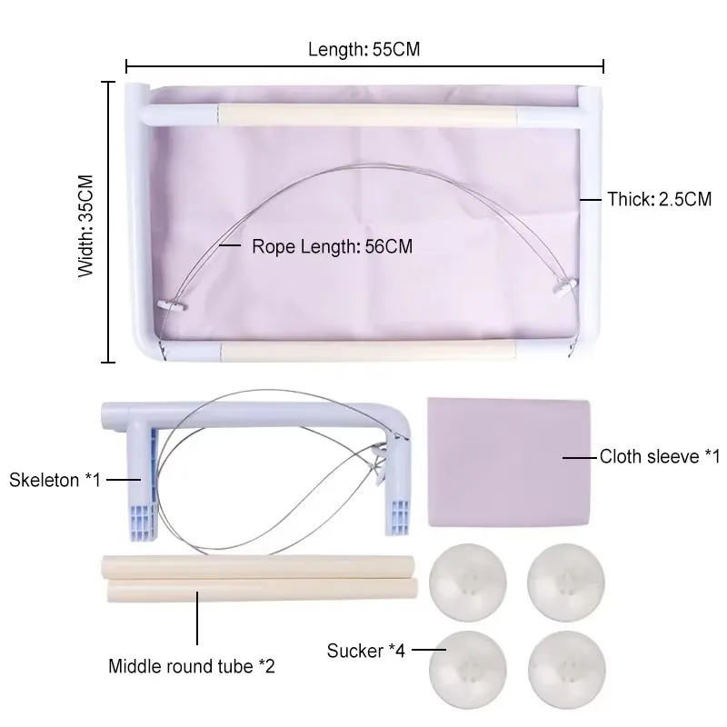 Cama Suspensa para Gatos de Janela com Fixação Segura para Sol e Paisagem - Image 6