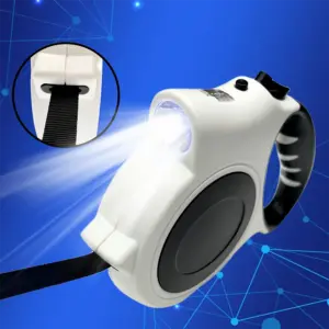 trela retrátil iluminada para cães