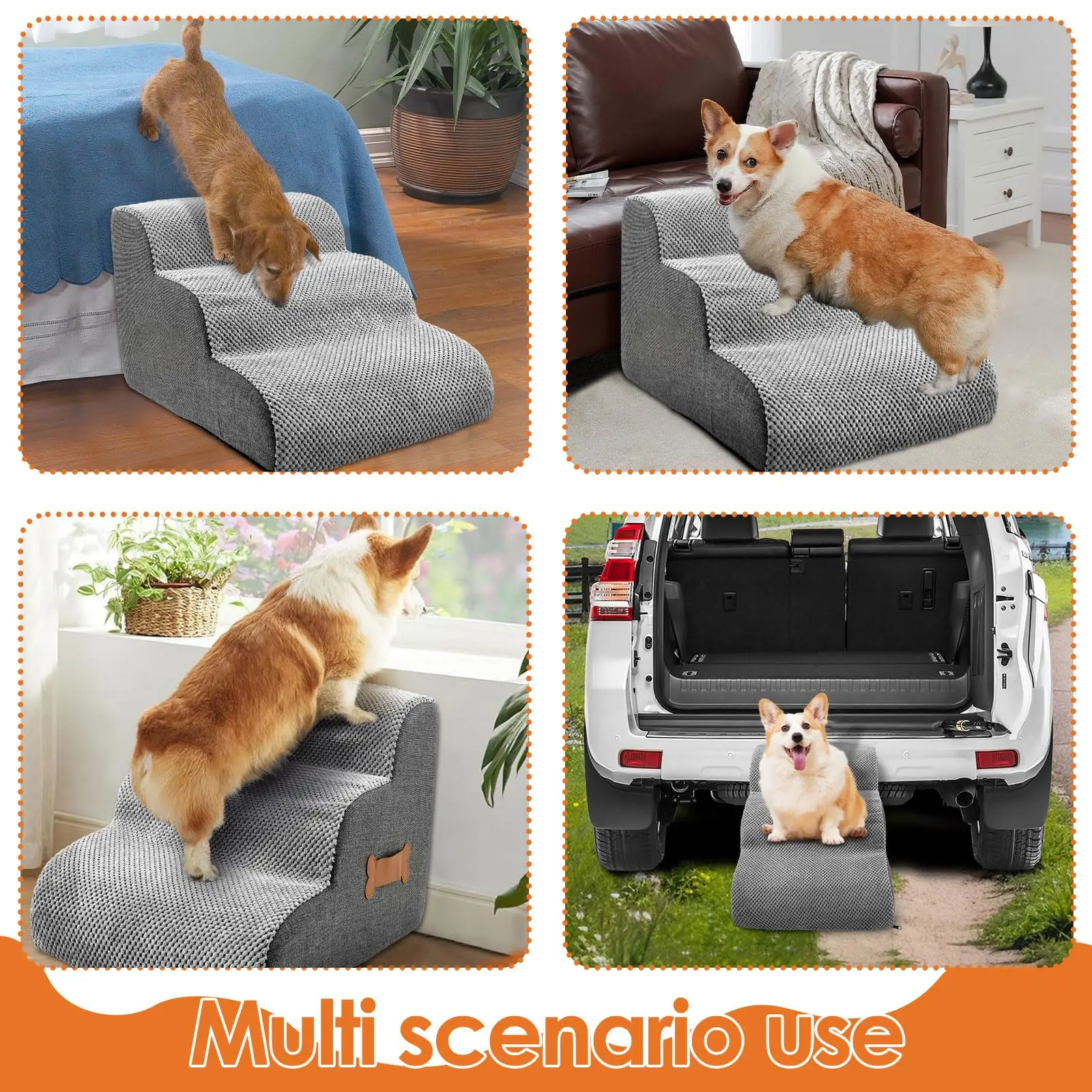 Escada para Cães de Espuma com Capa Impermeável Antiderrapante - Imagem 5