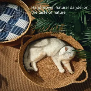 cama ninho de rattan para gatos