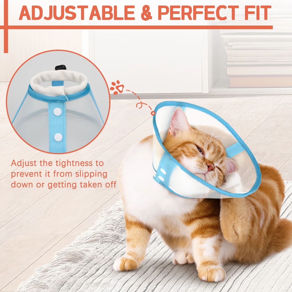 Colar Elizabetano para Cães e Gatos Macio Ajustável - Imagem 4
