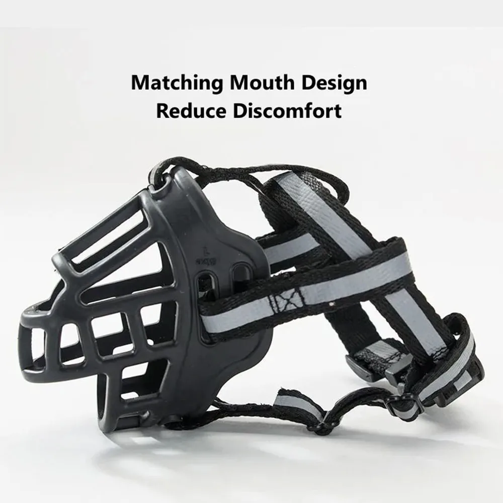 Máscara de Silicone para Cães Grandes e Médios com Tiras Refletivas - Imagem 6