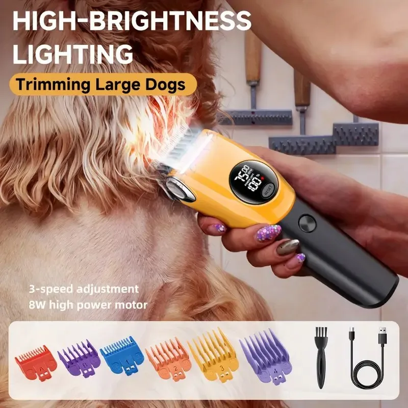 Aparador de Pelos para Cães e Gatos com LED e 7500 RPM - Imagem 2