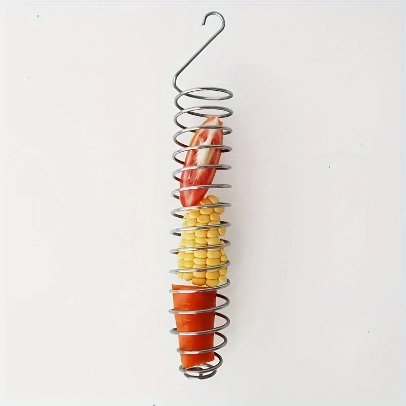 Alimentador de Pássaros de Aço Inoxidável Design Espiral para Gaiola - Imagem 4