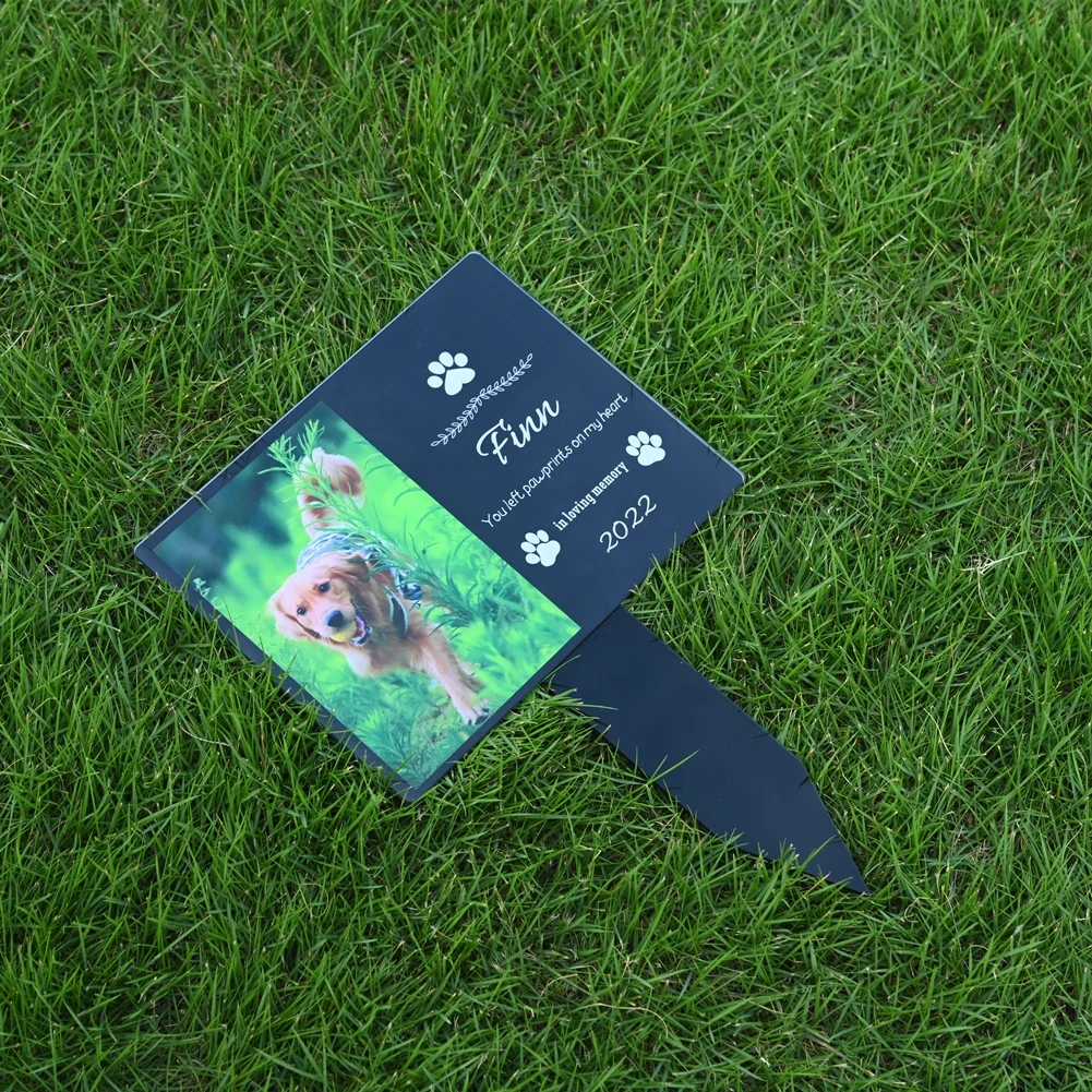 Lápide Memorial para Pets Personalizada Acrílico com Foto e Texto - Imagem 3