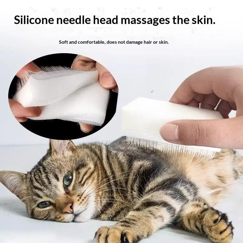 Escova de Massagem para Cães e Gatos com Esponja e Plástico - Imagem 4