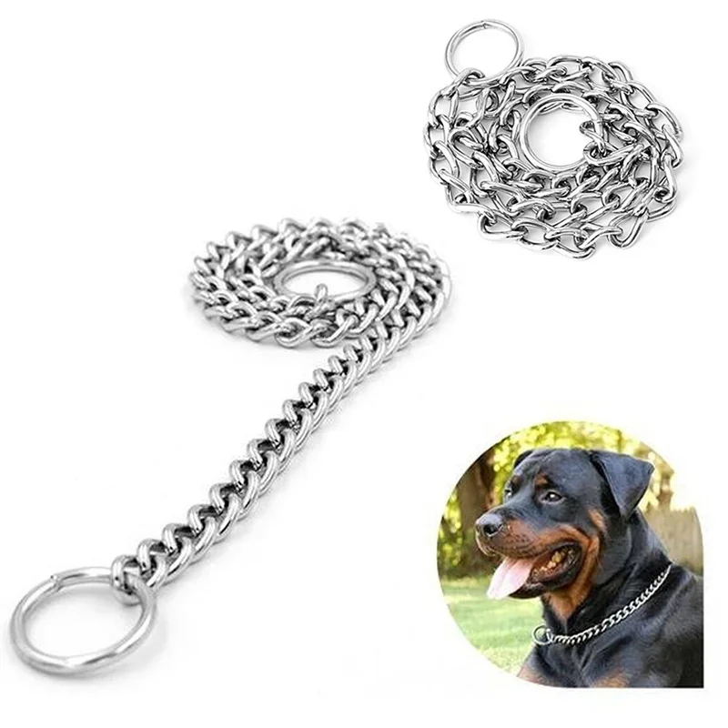 coleira de corrente para cães aço cromado