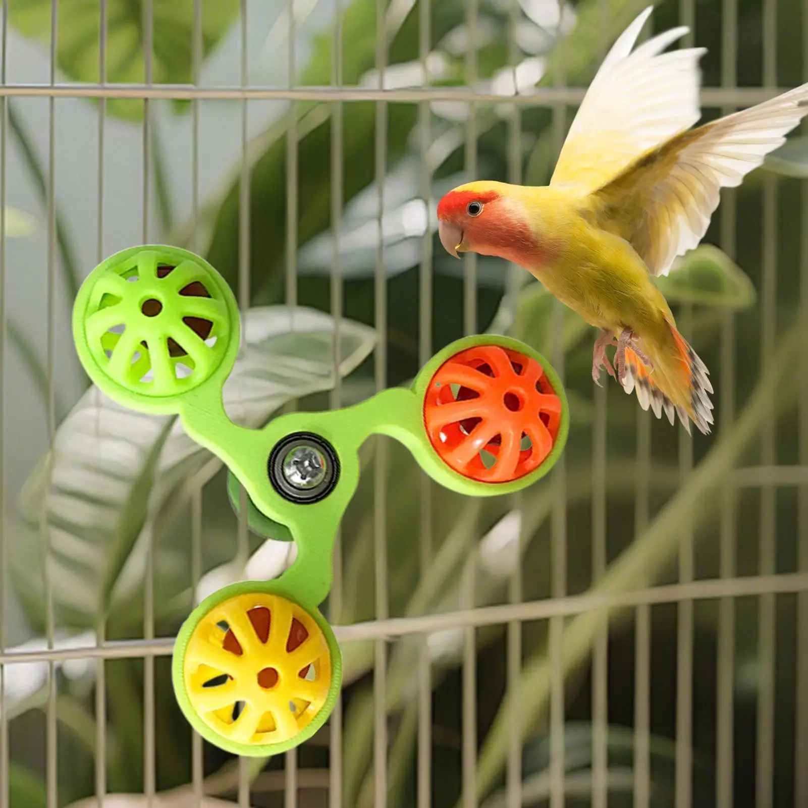 Brinquedo para Papagaios Moinho de Vento Giratório para Gaiola - Imagem 2